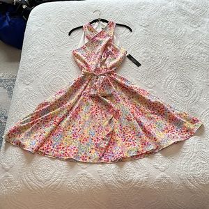 Tahari halter cross front dress | 10P | NWT